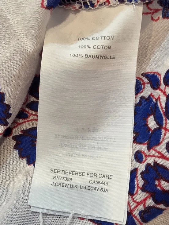 J. Crew Blue French Country Peasant Blouse Size 2 - Picture 4 of 7